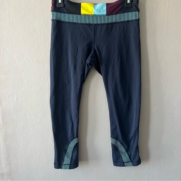 lululemon athletica Pants - Lululemon Run: Inspire Crop II Navy Blue Leggings Size Small